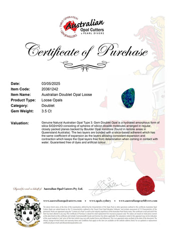 Australian Doublet Opal Loose - Australian Opal Cutters and Pearl Divers