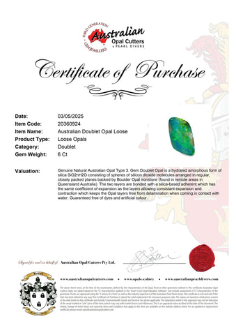 Australian Doublet Opal Loose - Australian Opal Cutters and Pearl Divers