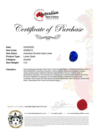 Australian Doublet Opal Loose - Australian Opal Cutters and Pearl Divers