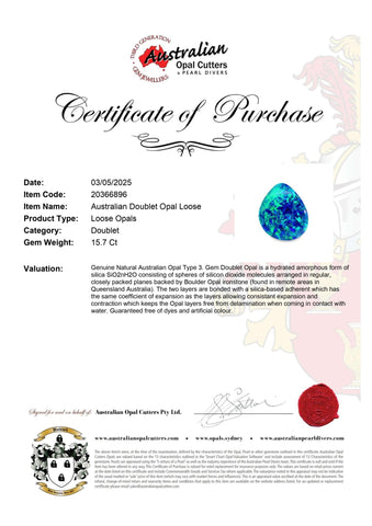 Australian Doublet Opal Loose - Australian Opal Cutters and Pearl Divers