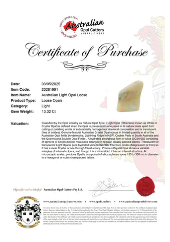 Australian Light Opal Loose - Australian Opal Cutters and Pearl Divers