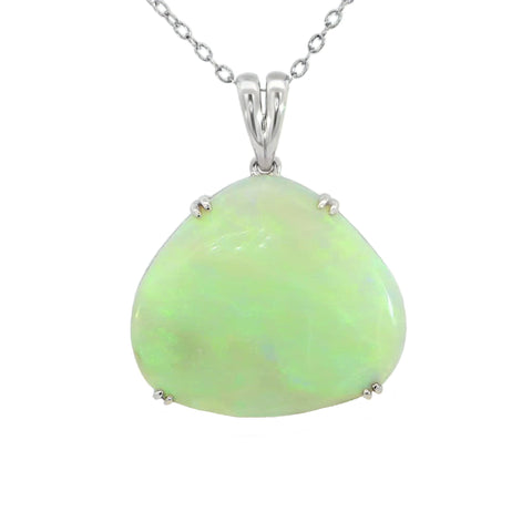 Australian Light Opal Pendant in 925 Sterling Silver - Green-Blue - Australian Opal Cutters and Pearl Divers