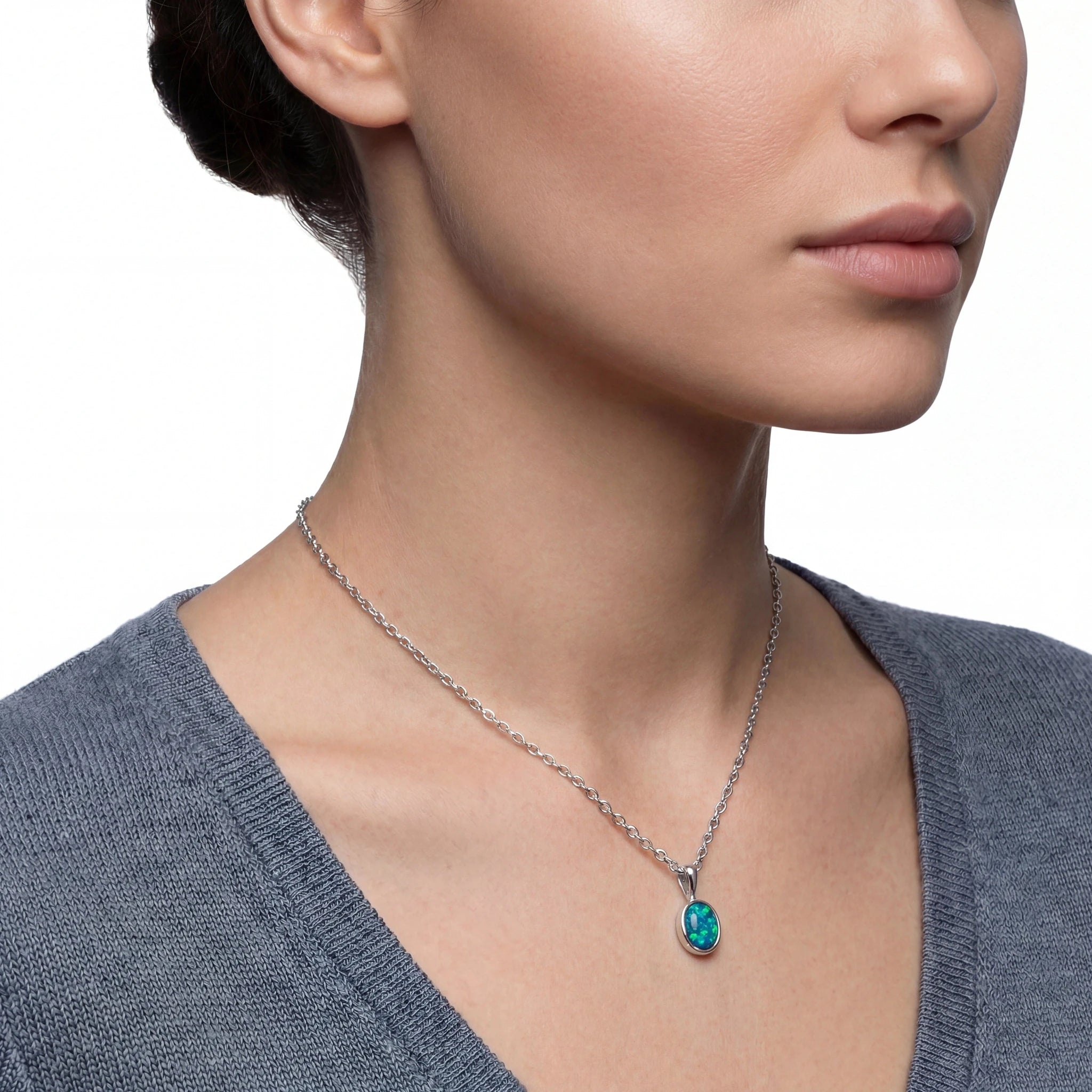 Australian Triplet Opal Pendant in Stainless Steel - Australian Opal Cutters and Pearl Divers