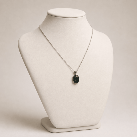 Australian Triplet Opal Pendant set in Stainless Steel - Multicolour - Australian Opal Cutters and Pearl Divers