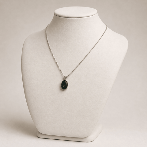 Australian Triplet Opal Pendant set in Stainless Steel - Multicolour - Australian Opal Cutters and Pearl Divers