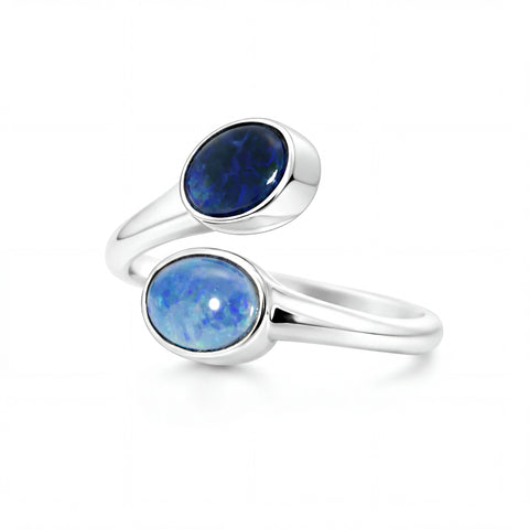 Black Opal Ring In 925 Sterling Silver - Green-Blue - Australian Opal Cutters and Pearl Divers