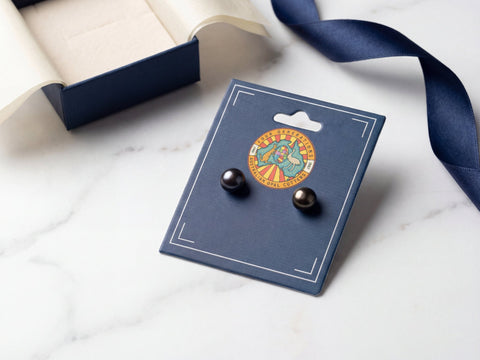 Black Pearl Earrings - Australian Opal Cutters and Pearl Divers