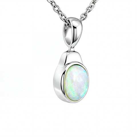 Dark Opal Pendant In 925 Sterling Silver - Green-Blue - Australian Opal Cutters and Pearl Divers