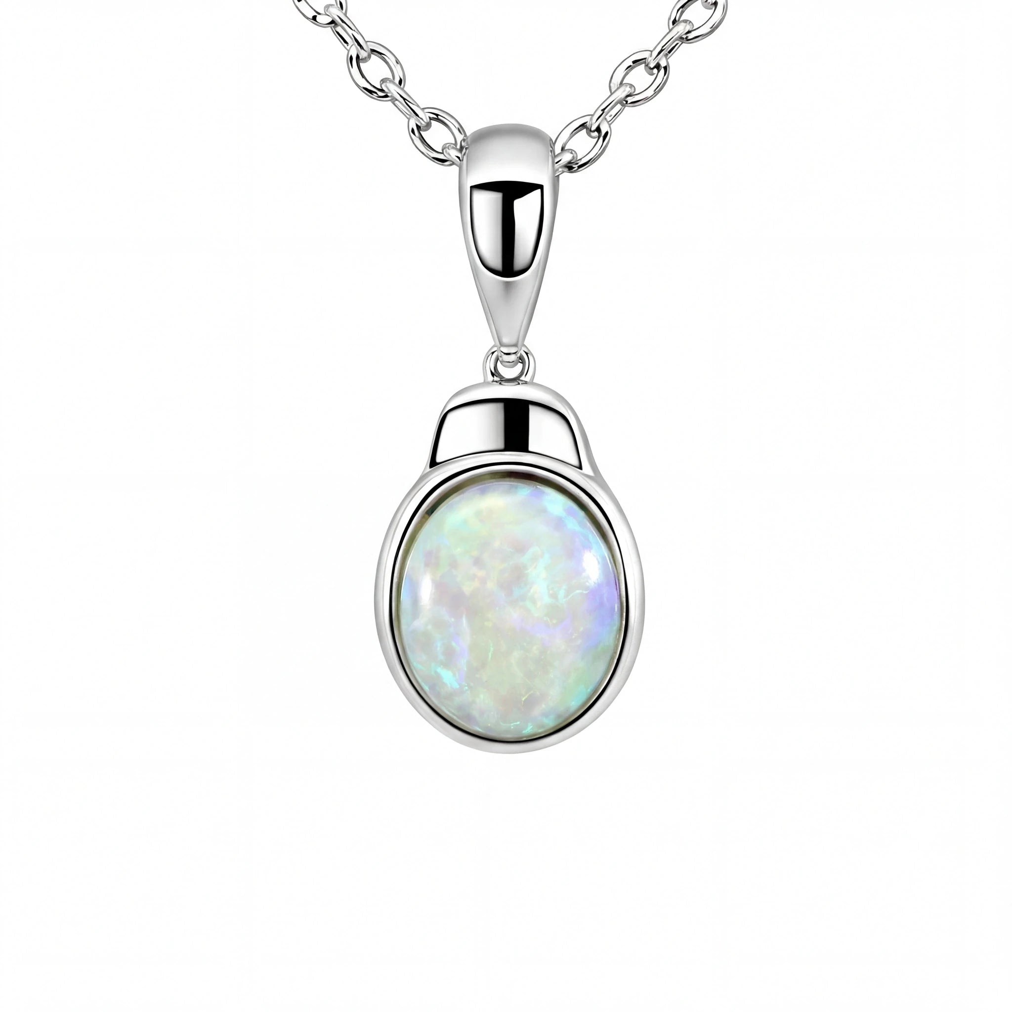 Dark Opal Pendant In 925 Sterling Silver - Green-Blue - Australian Opal Cutters and Pearl Divers
