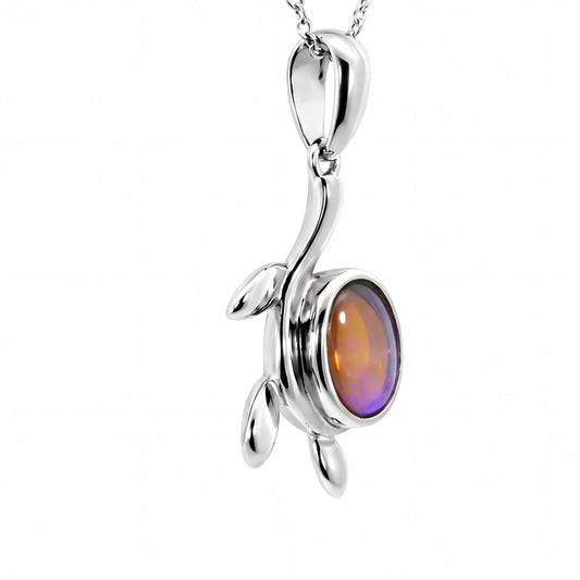 Dark Opal Pendant In 925 Sterling Silver - Multicolour - Australian Opal Cutters and Pearl Divers