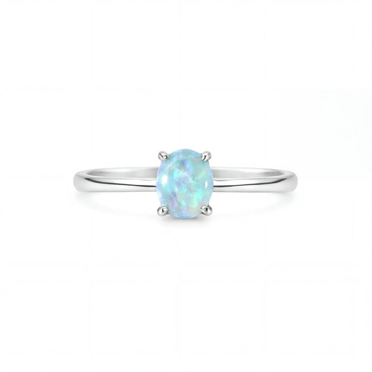 Dark Opal Ring In 925 Sterling Silver - Green-Blue - Australian Opal Cutters and Pearl Divers