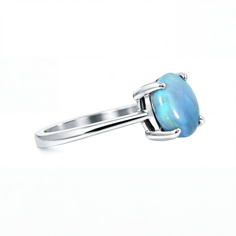 Dark Opal Ring In 925 Sterling Silver - Green-Blue - Australian Opal Cutters and Pearl Divers