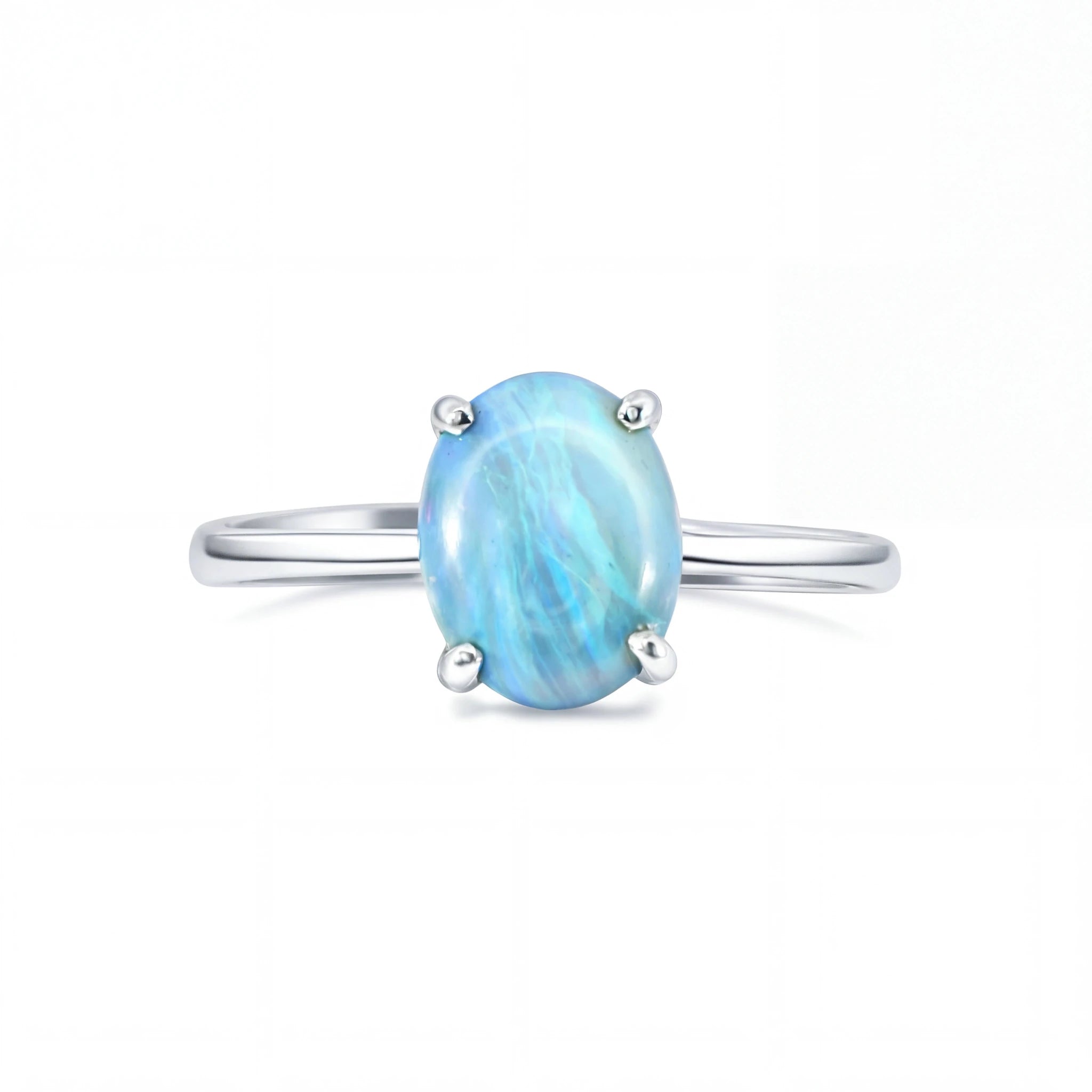 Dark Opal Ring In 925 Sterling Silver - Green-Blue - Australian Opal Cutters and Pearl Divers