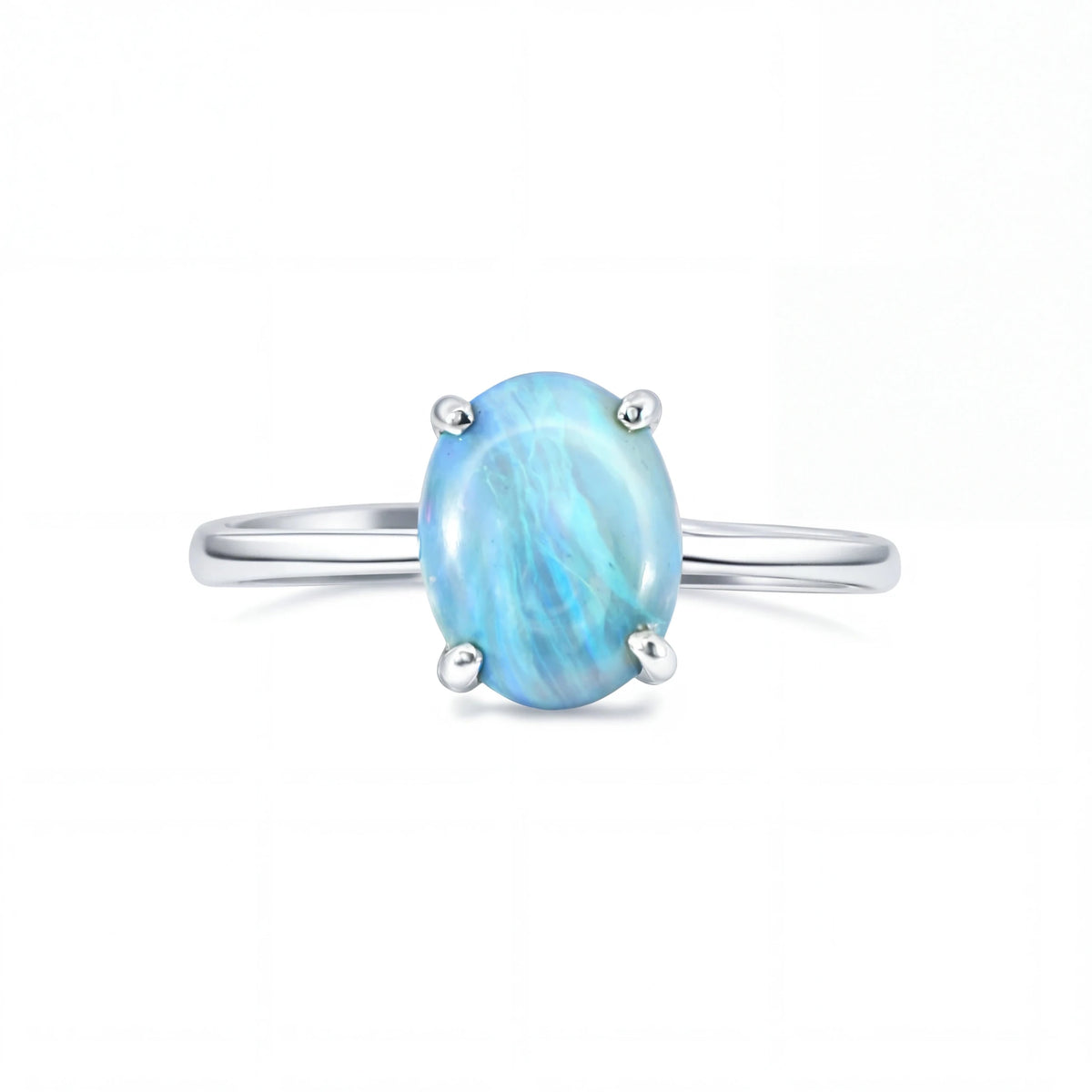 Dark Opal Ring In 925 Sterling Silver - Green-Blue - Australian Opal Cutters and Pearl Divers