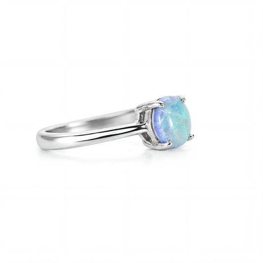 Dark Opal Ring In 925 Sterling Silver - Green-Blue - Australian Opal Cutters and Pearl Divers