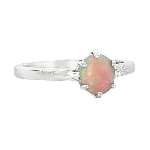 Dark Opal Ring in 925 Sterling Silver - Multicolour - Australian Opal Cutters and Pearl Divers