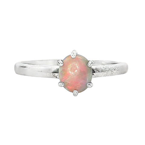 Dark Opal Ring in 925 Sterling Silver - Multicolour - Australian Opal Cutters and Pearl Divers