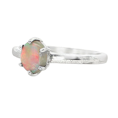 Dark Opal Ring in 925 Sterling Silver - Multicolour - Australian Opal Cutters and Pearl Divers