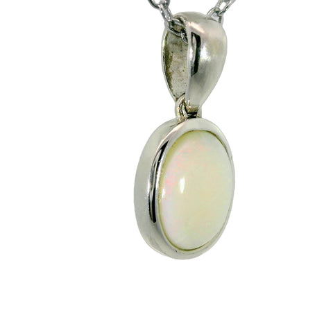Light Opal Pendant In 925 Sterling Silver - Multicolour - Australian Opal Cutters and Pearl Divers