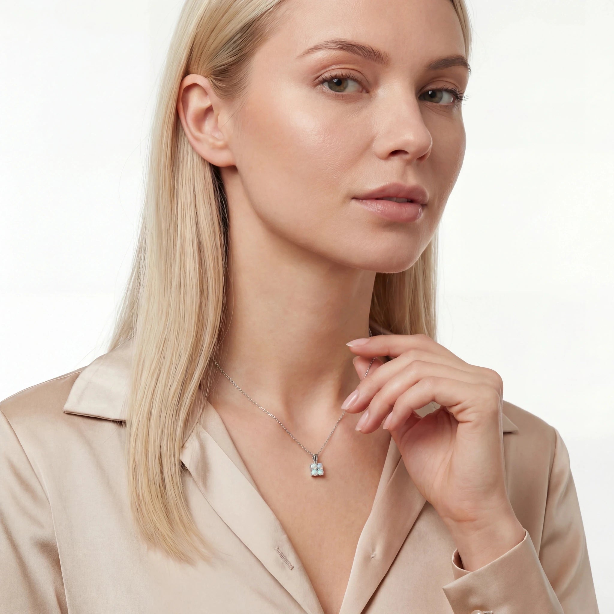 Light Opal Pendant In 925 Sterling Silver - Multicolour - Australian Opal Cutters and Pearl Divers
