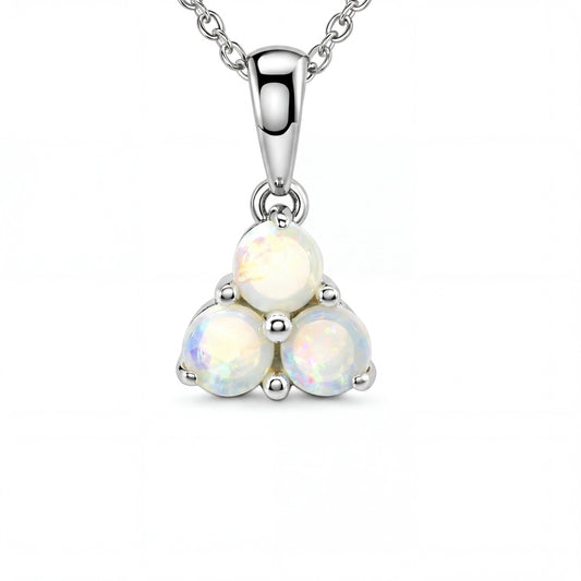 Light Opal Pendant In 925 Sterling Silver - Multicolour - Australian Opal Cutters and Pearl Divers