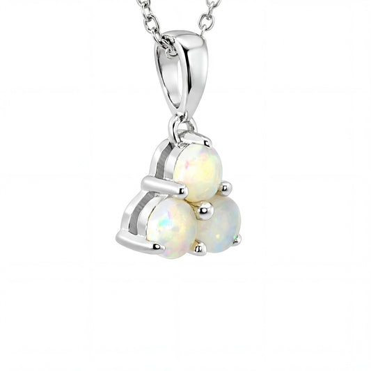 Light Opal Pendant In 925 Sterling Silver - Multicolour - Australian Opal Cutters and Pearl Divers