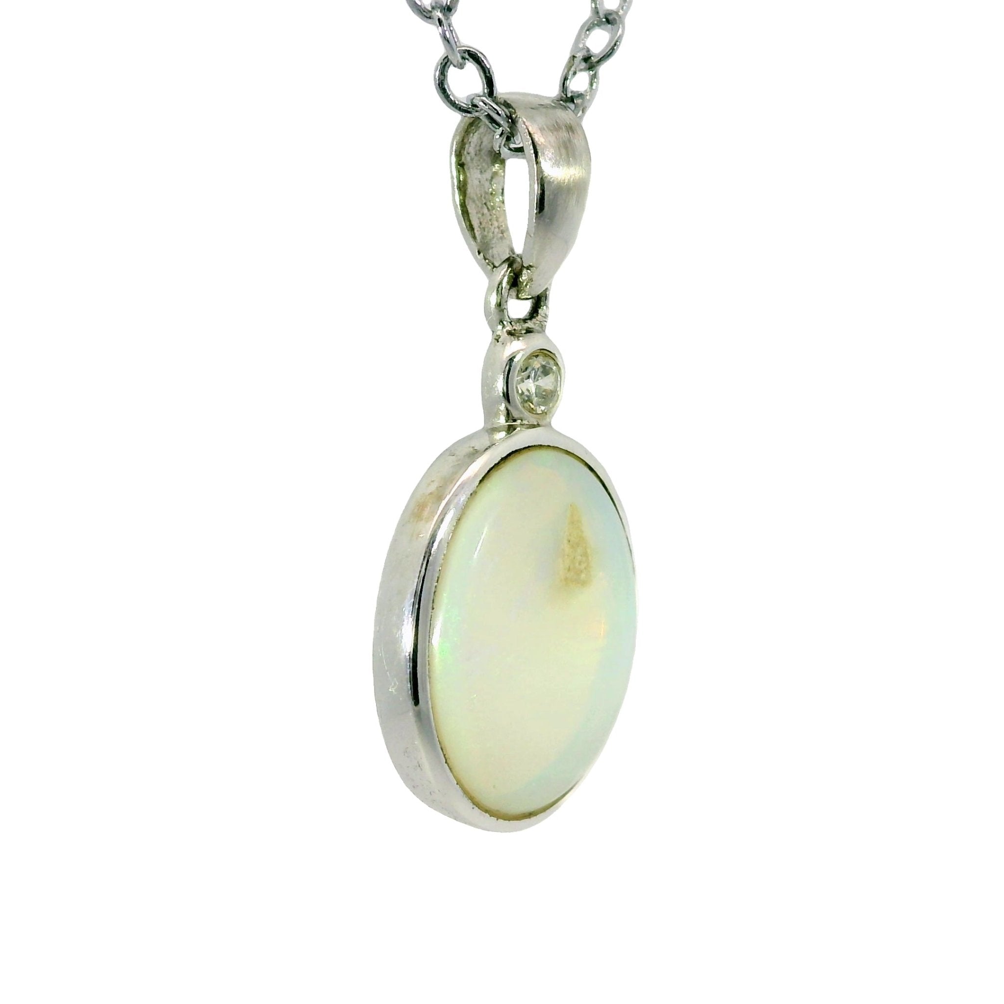 Light Opal Pendant In 925 Sterling Silver - Multicolour - Australian Opal Cutters and Pearl Divers