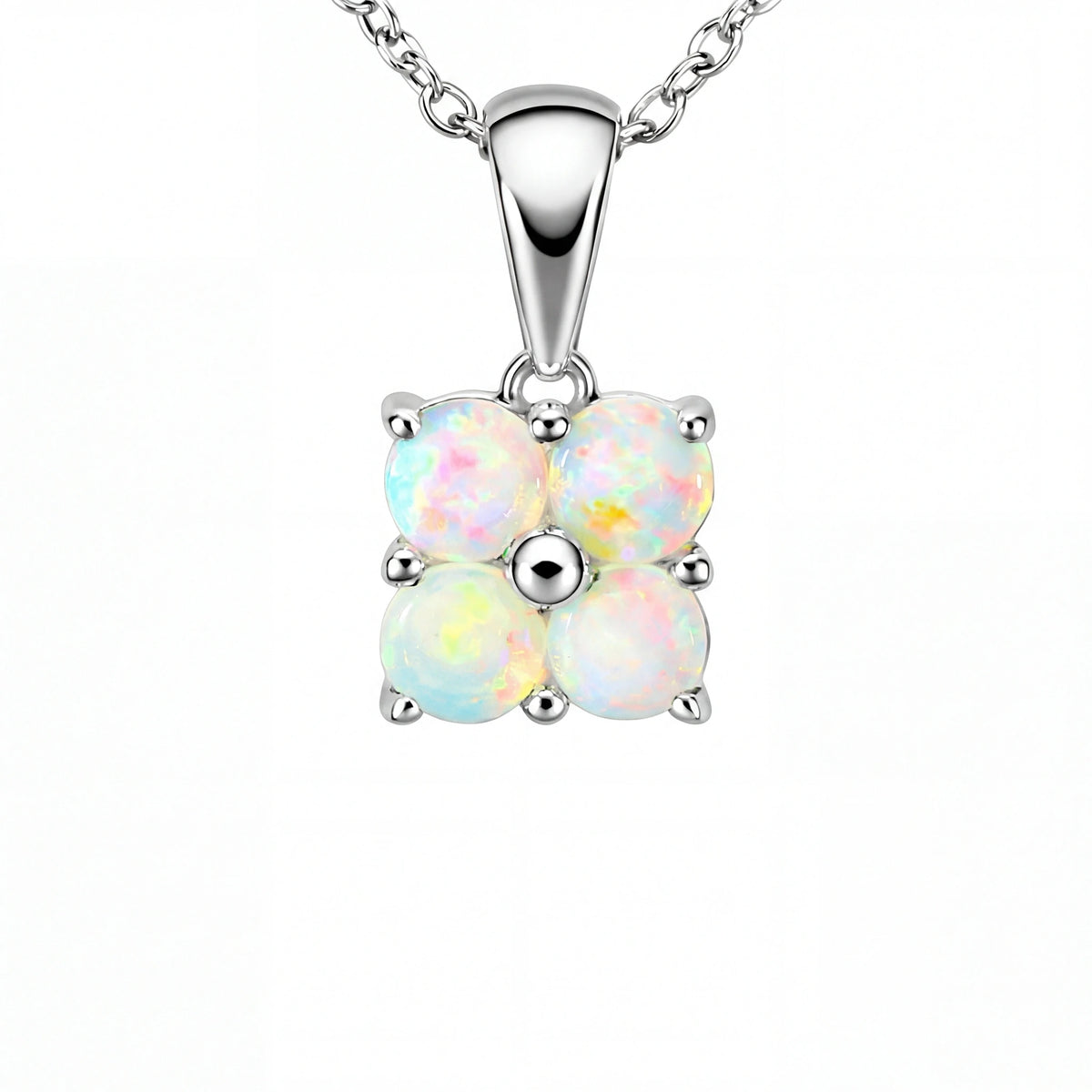 Light Opal Pendant In 925 Sterling Silver - Multicolour - Australian Opal Cutters and Pearl Divers