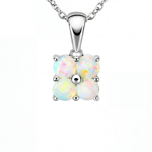 Light Opal Pendant In 925 Sterling Silver - Multicolour - Australian Opal Cutters and Pearl Divers