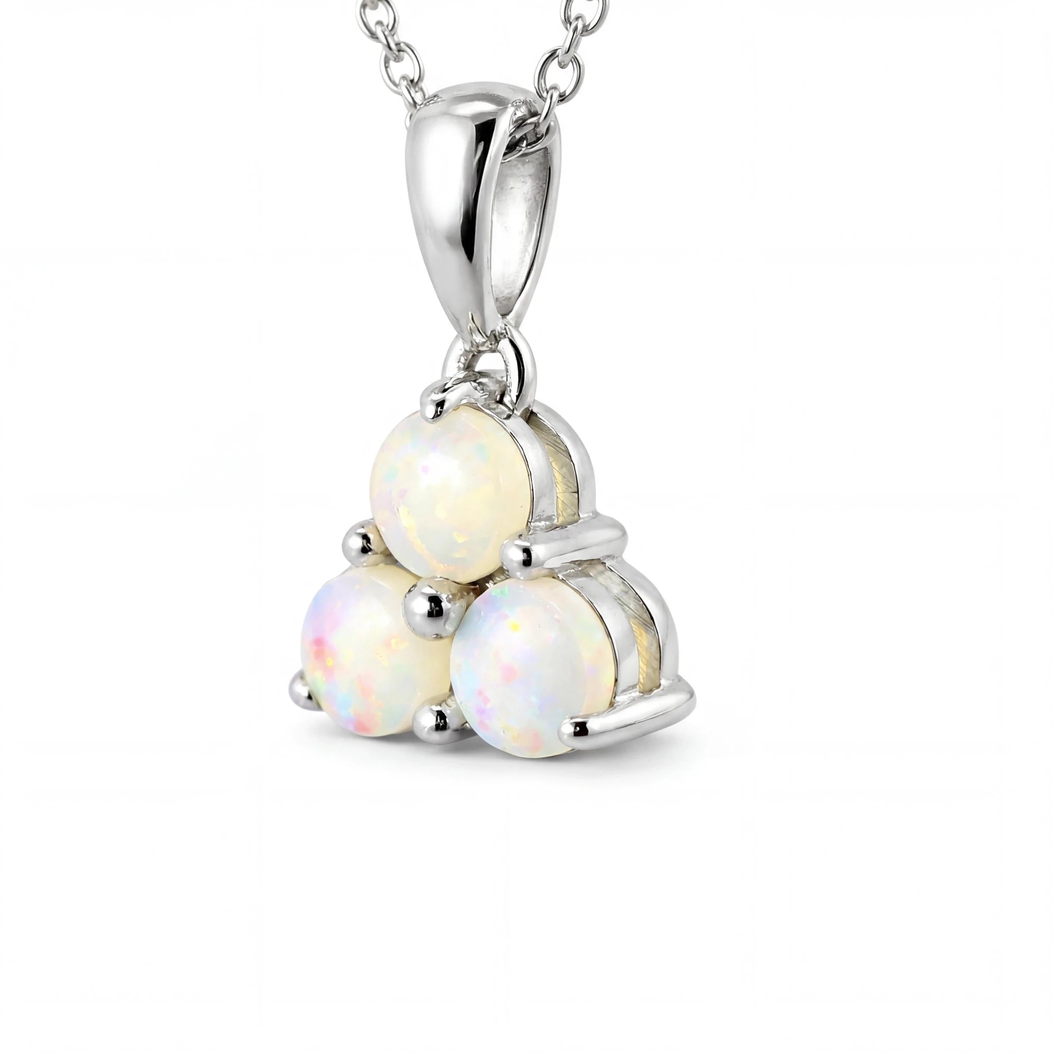 Light Opal Pendant In 925 Sterling Silver - Multicolour - Australian Opal Cutters and Pearl Divers