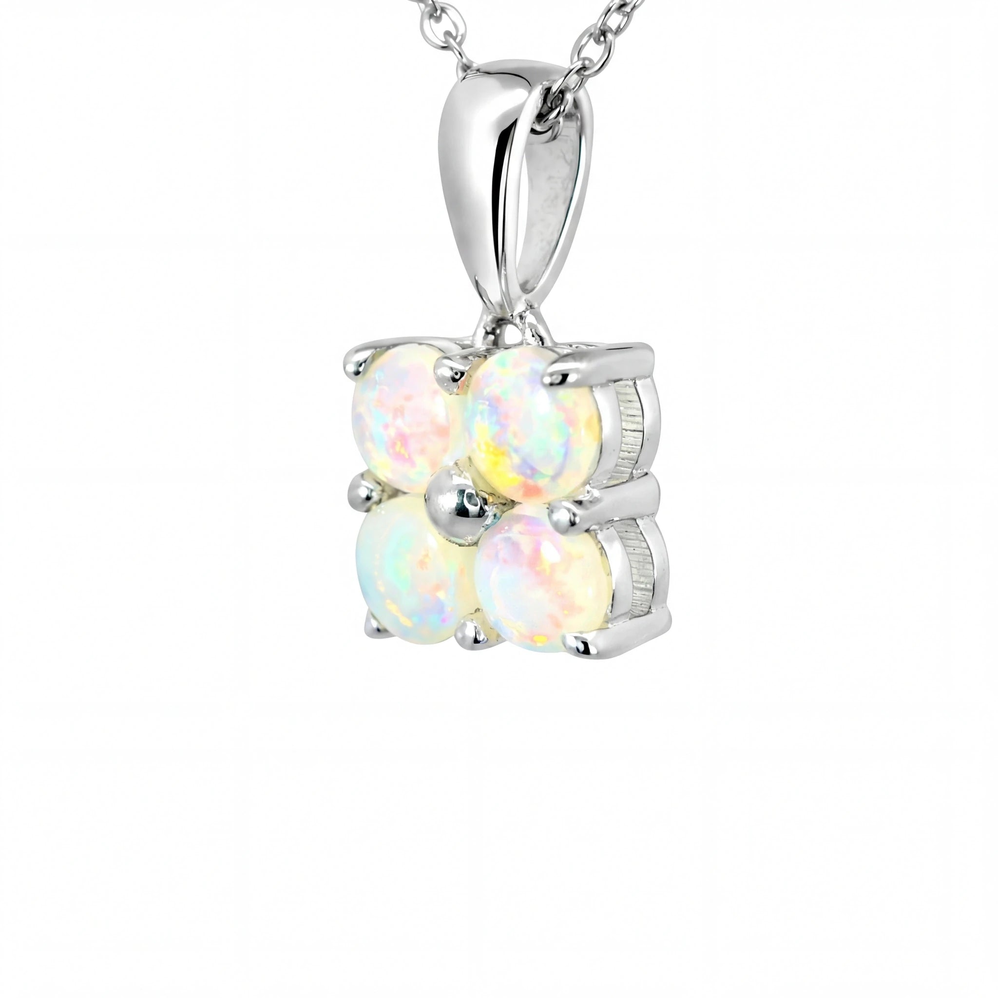 Light Opal Pendant In 925 Sterling Silver - Multicolour - Australian Opal Cutters and Pearl Divers