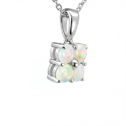 Light Opal Pendant In 925 Sterling Silver - Multicolour - Australian Opal Cutters and Pearl Divers