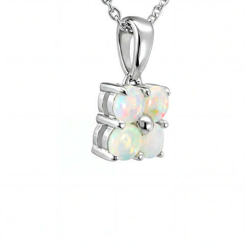 Light Opal Pendant In 925 Sterling Silver - Multicolour - Australian Opal Cutters and Pearl Divers