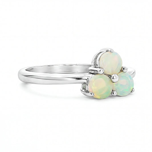 Light Opal Ring in 925 Sterling Silver - Multicolour - Australian Opal Cutters and Pearl Divers