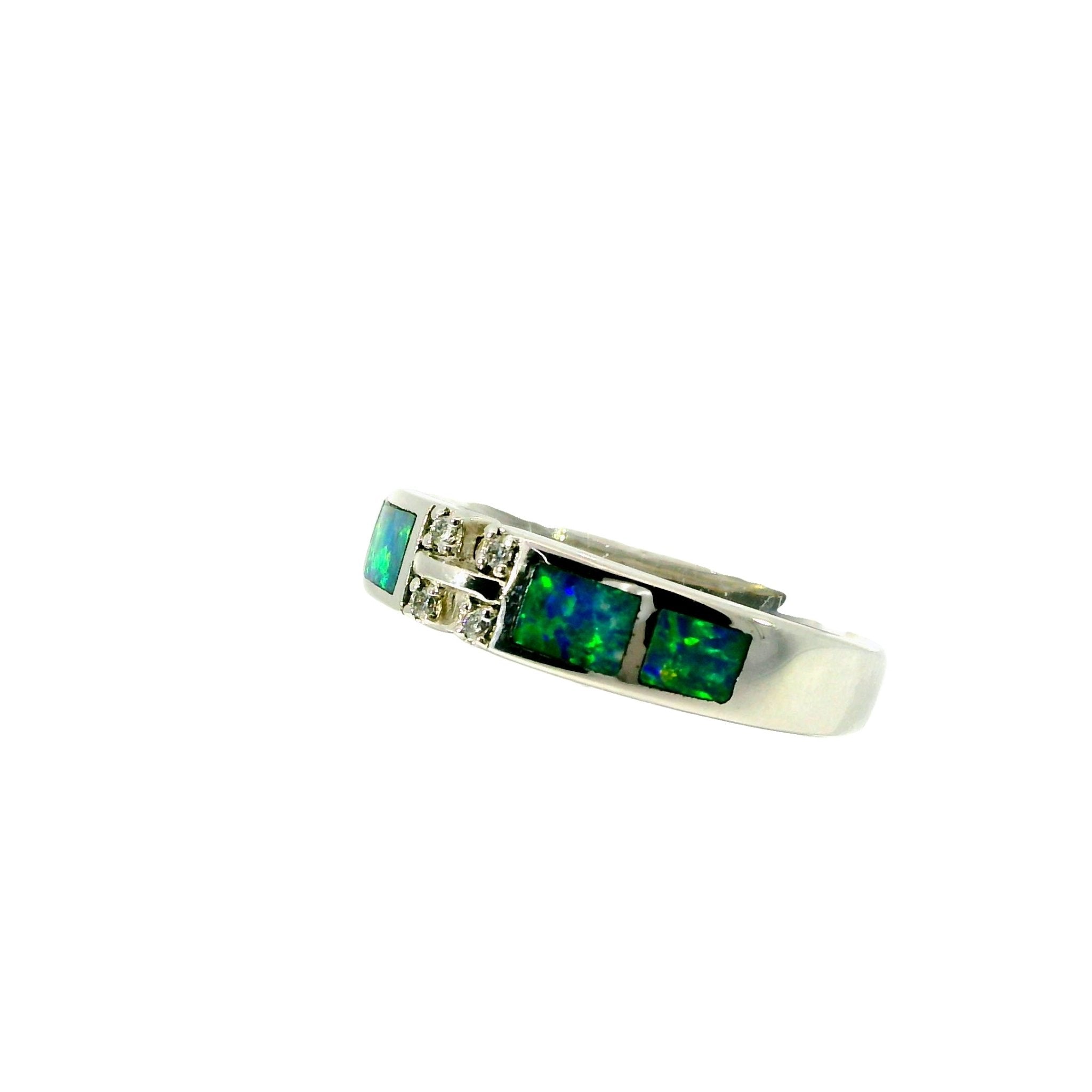 Light Opal Ring in 925 Sterling Silver - Multicolour - Australian Opal Cutters and Pearl Divers