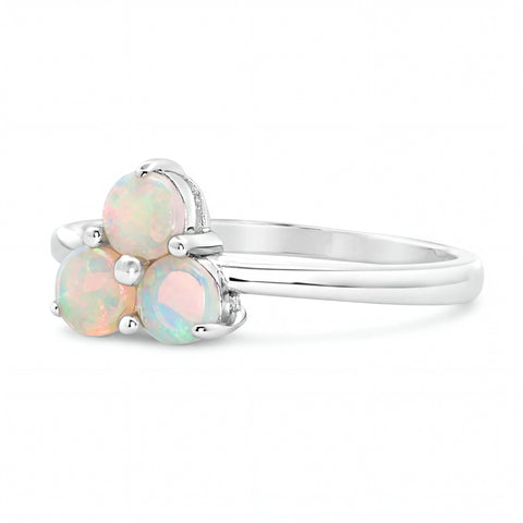 Light Opal Ring in 925 Sterling Silver - Multicolour - Australian Opal Cutters and Pearl Divers