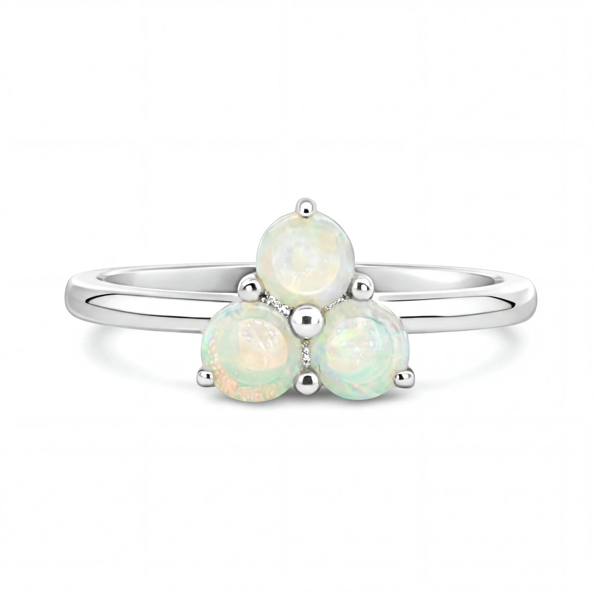 Light Opal Ring in 925 Sterling Silver - Multicolour - Australian Opal Cutters and Pearl Divers