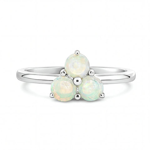 Light Opal Ring in 925 Sterling Silver - Multicolour - Australian Opal Cutters and Pearl Divers
