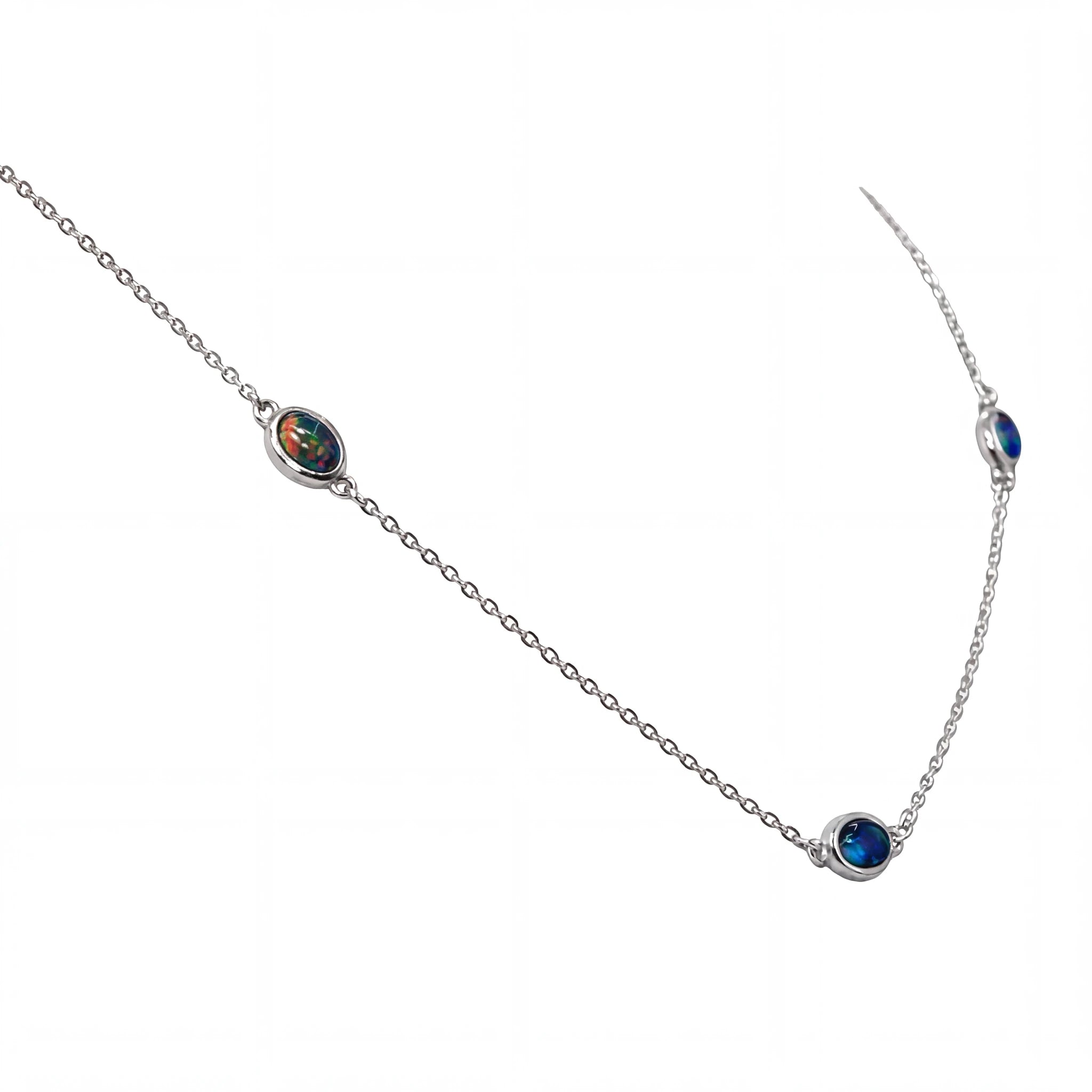 Multicolour Opal Necklace & Bracelet Set - Australian Opal Cutters and Pearl Divers