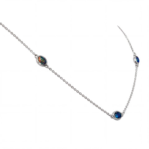 Multicolour Opal Necklace & Bracelet Set - Australian Opal Cutters and Pearl Divers