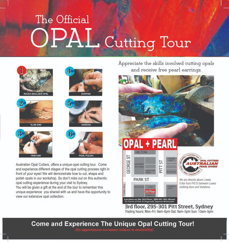 Opal cutting experience demonstration flyer