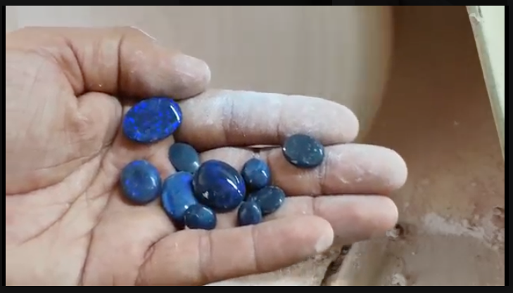 Finished blue opals from the Opal Cutting Experience