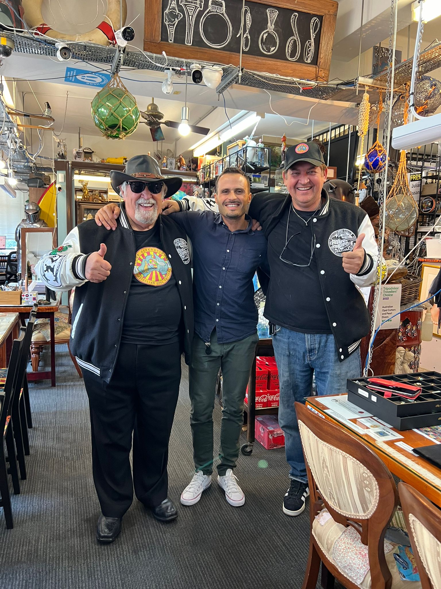 Visitors with Australian Opal Cutters team in the Sydney workshop
