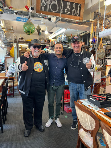 Visitors with Australian Opal Cutters team in the Sydney workshop