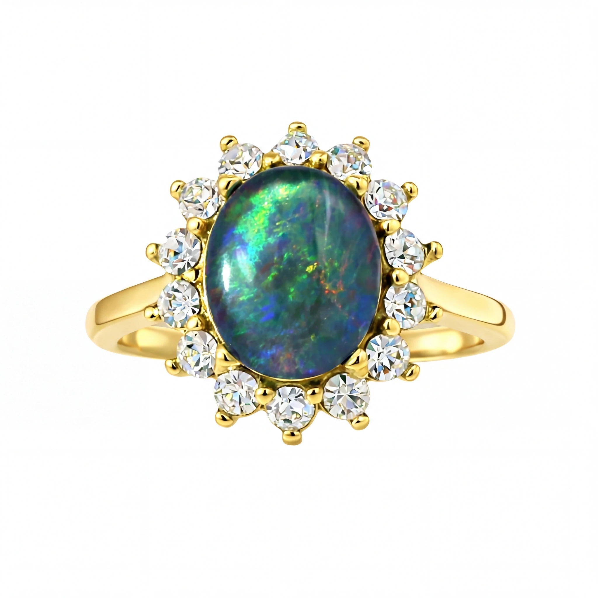 Opal Ring & Earrings Set - Australian Opal Cutters and Pearl Divers