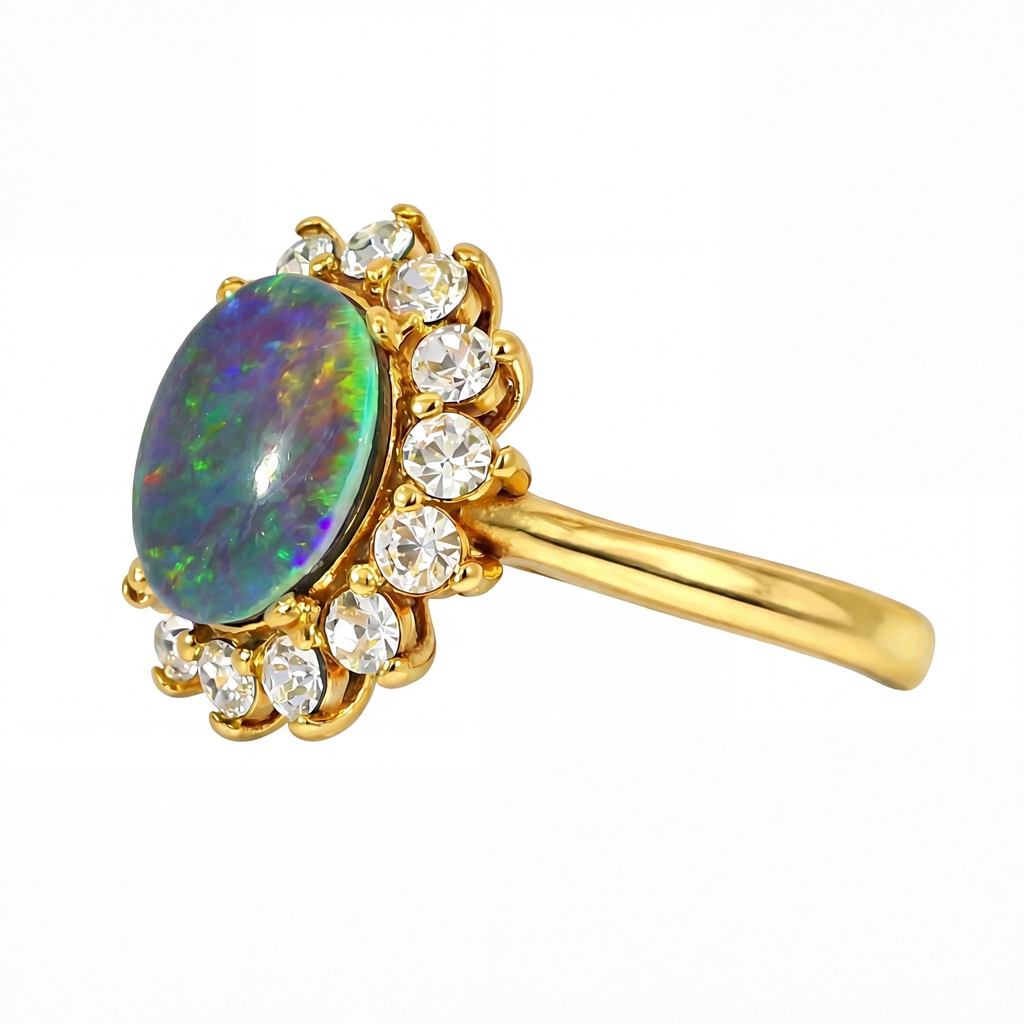 Opal Ring & Earrings Set - Australian Opal Cutters and Pearl Divers