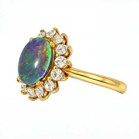Opal Ring & Earrings Set - Australian Opal Cutters and Pearl Divers