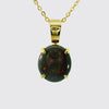 Black Opal Pendant in 18K Yellow Gold - Multicolour