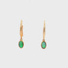 Dark Opal Earrings set in 14K Yellow Gold - Green and Blue