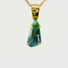 Black Opal Pendant in 18K Yellow Gold - Multicolour